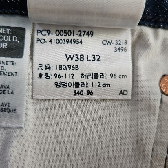 Levi's Jeans Men's W38 L32 501 Dark Wash 8% Metallic Thread PC9-00501-2749 - Picture 8 of 16